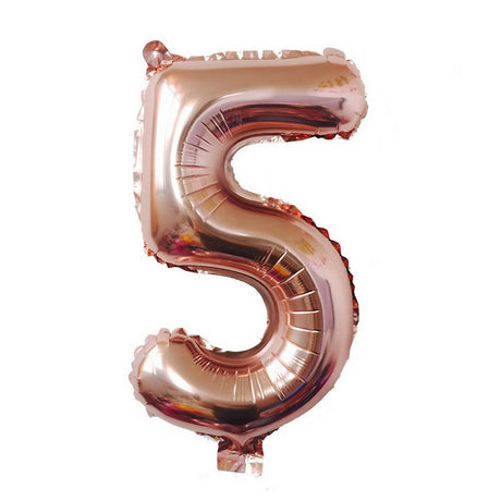 Balon Din Folie Cifra 5, 81 Cm, Pentru Aer Sau Heliu, Bulk, Roz - vivimall.ro