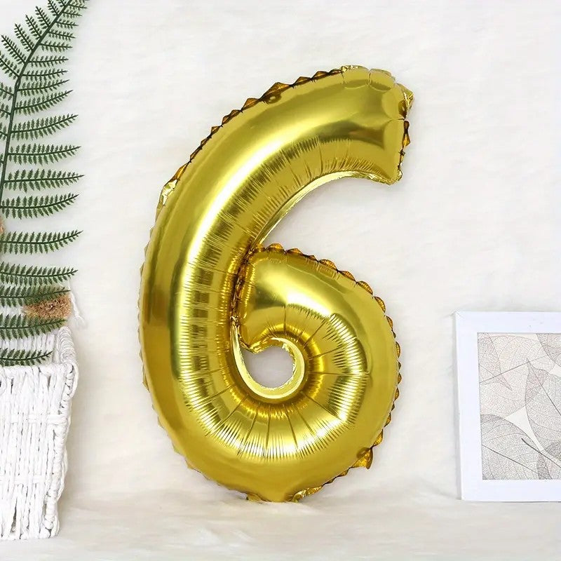 Balon Din Folie Cifra 6, 81 Cm, Pentru Aer Sau Heliu, Bulk - vivimall.ro