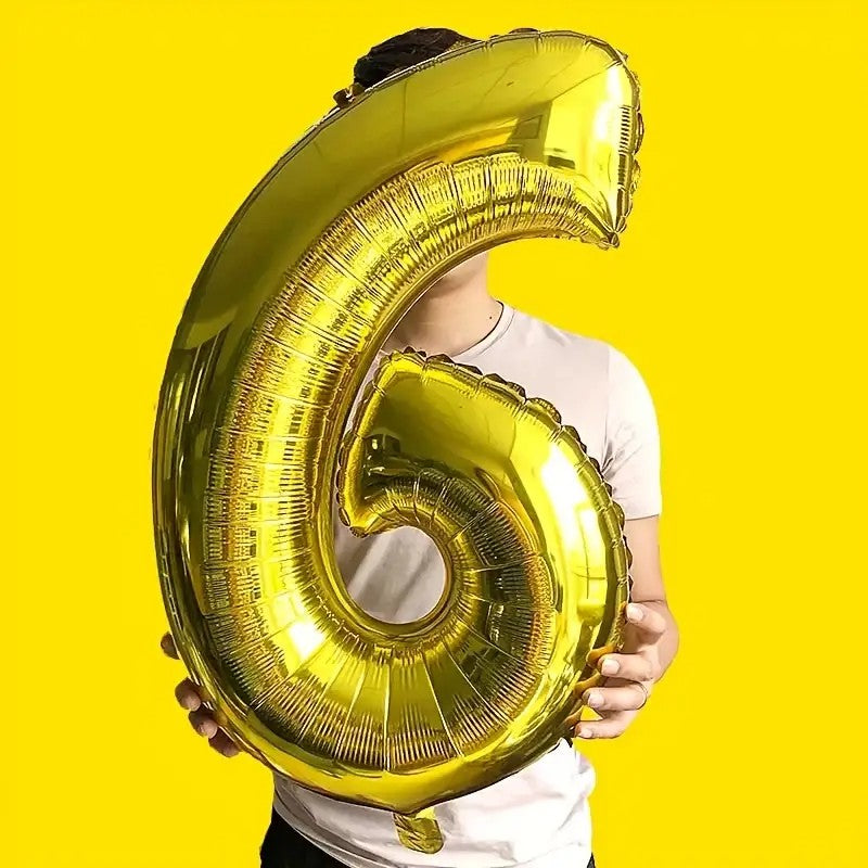 Balon Din Folie Cifra 6, 81 Cm, Pentru Aer Sau Heliu, Bulk - vivimall.ro