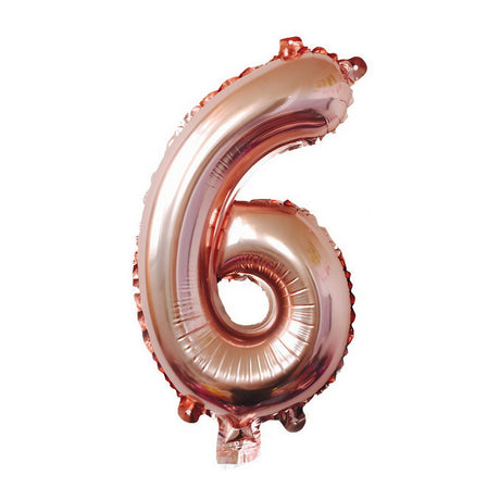 Balon Din Folie Cifra 6, 81 Cm, Pentru Aer Sau Heliu, Bulk, Roz - vivimall.ro