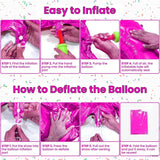 Balon din Folie, Flippy, Cifra 7, Tema Aniversare, 81 cm, Ambalaj Individual, Pai inclus, Umflare cu Aer sau Heliu, Bulk, Mov - vivimall.ro