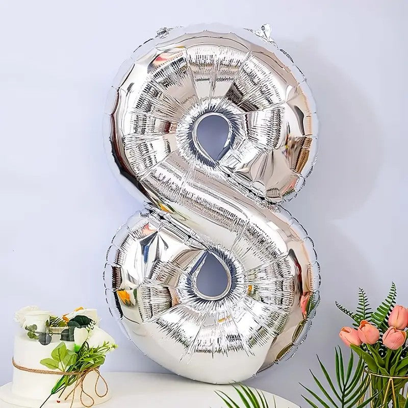 Balon Din Folie Cifra 8, 81 Cm, Pentru Aer Sau Heliu, Bulk - vivimall.ro