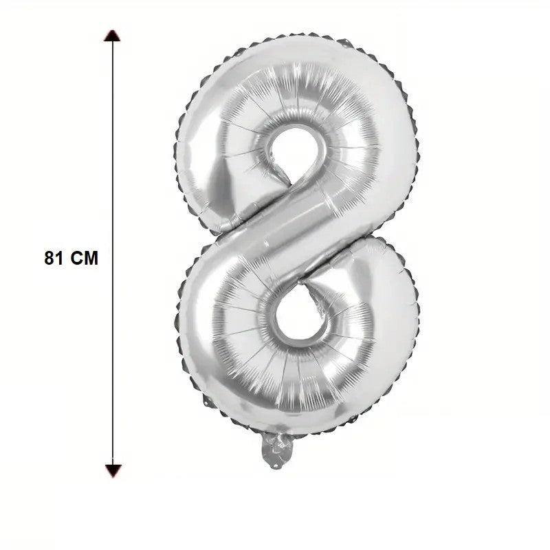 Balon Din Folie Cifra 8, 81 Cm, Pentru Aer Sau Heliu, Bulk - vivimall.ro