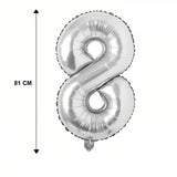Balon Din Folie Cifra 8, 81 Cm, Pentru Aer Sau Heliu, Bulk - vivimall.ro