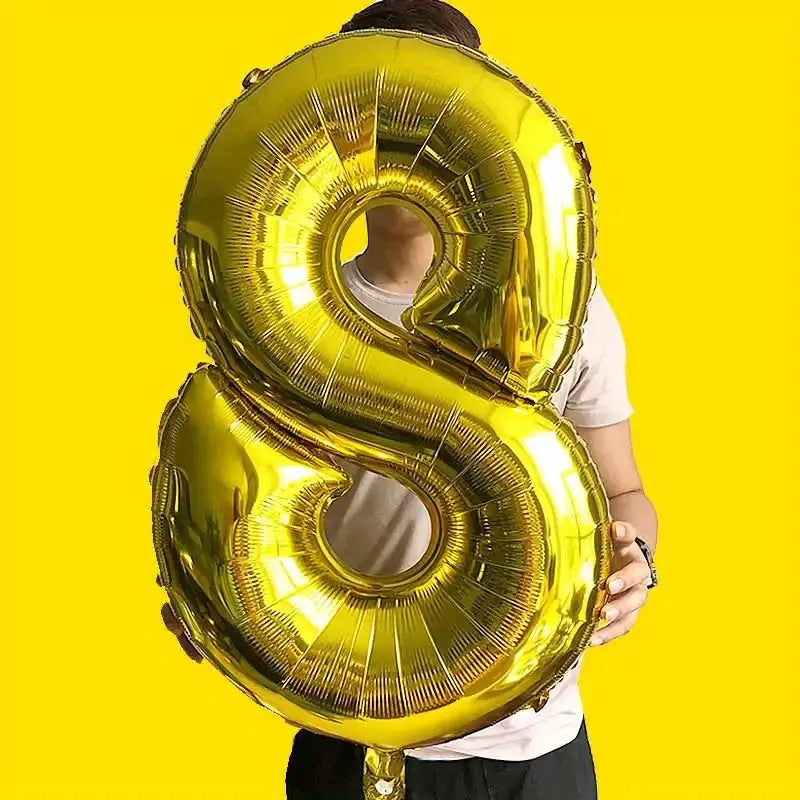 Balon Din Folie Cifra 8, 81 Cm, Pentru Aer Sau Heliu, Bulk - vivimall.ro