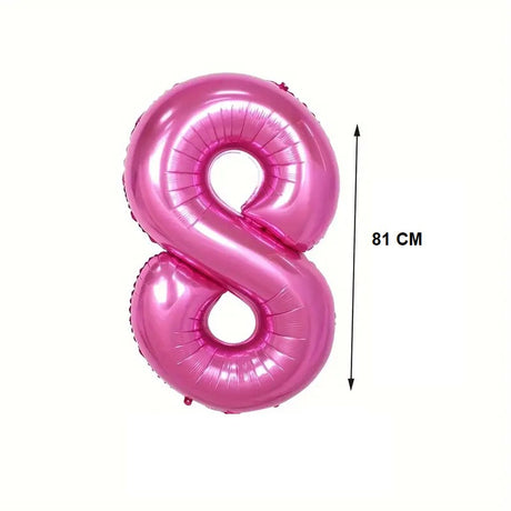 Balon din Folie Vivimall, Cifra 8, 81 cm, Pentru Aer sau Heliu, Bulk, Roz - vivimall.ro