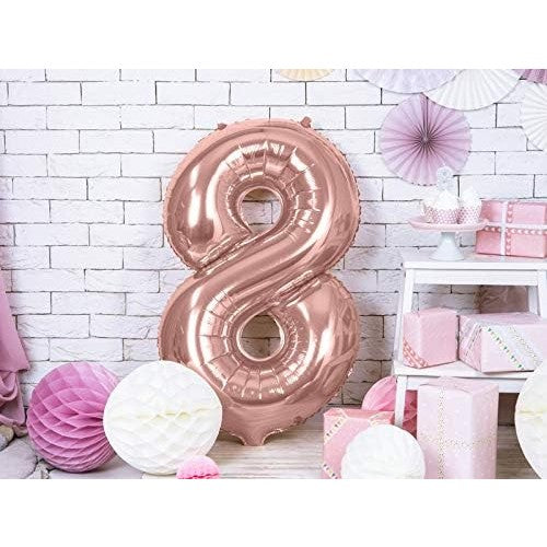 Balon Din Folie Cifra 8, 81 Cm, Pentru Aer Sau Heliu, Bulk, Roz - vivimall.ro