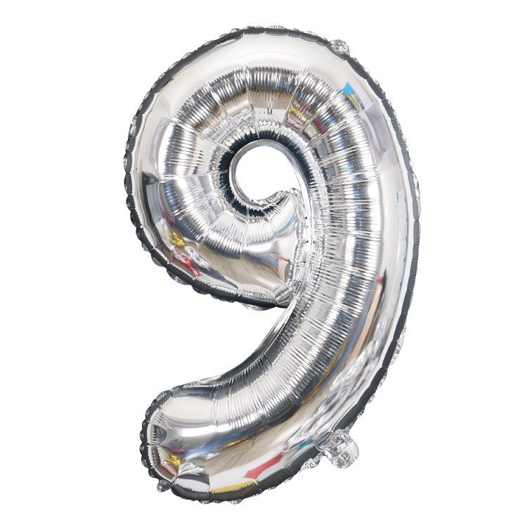 Balon Din Folie Cifra 9, 81 Cm, Pentru Aer Sau Heliu, Bulk - vivimall.ro