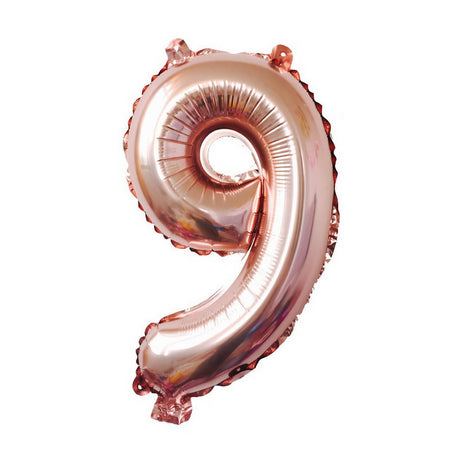 Balon Din Folie Cifra 9, 81 Cm, Pentru Aer Sau Heliu, Bulk, Roz - vivimall.ro