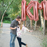 Balon Folie Metalizata Litera K, Vivimall, 100 cm, Umflati cu Heliu sau Aer, Ambalaj Individual, Pai inclus, Rose Gold - vivimall.ro