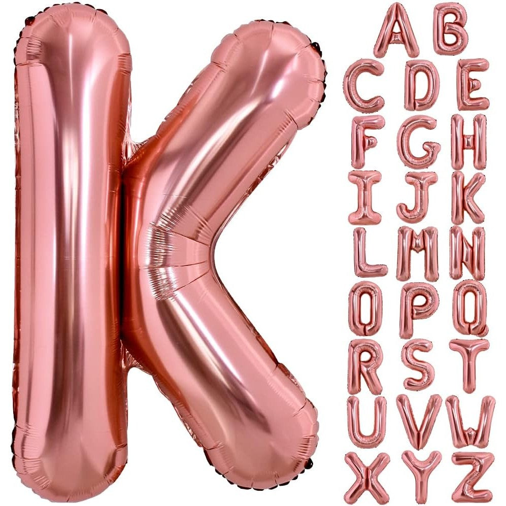 Balon Folie Metalizata Litera K, 100 Cm, Umflati Cu Heliu Sau Aer, Ambalaj Individual, Pai Inclus, Rose Gold - vivimall.ro