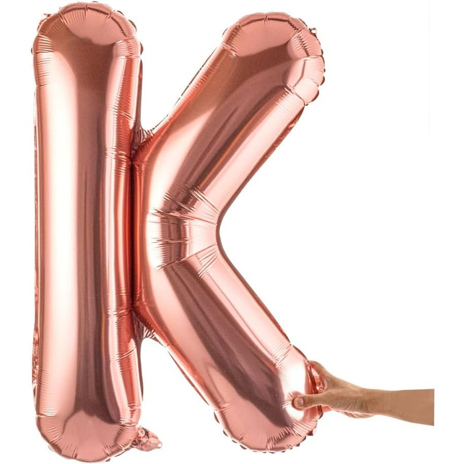 Balon Folie Metalizata Litera K, 100 Cm, Umflati Cu Heliu Sau Aer, Ambalaj Individual, Pai Inclus, Rose Gold - vivimall.ro