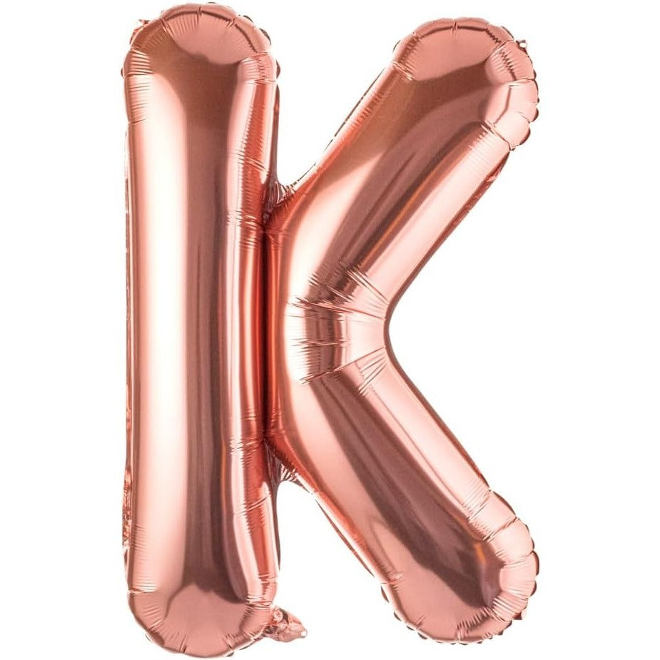 Balon Folie Metalizata Litera K, 100 Cm, Umflati Cu Heliu Sau Aer, Ambalaj Individual, Pai Inclus, Rose Gold - vivimall.ro