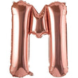 Balon Folie Metalizata Litera M, Vivimall, 100 cm, Umflati cu Heliu sau Aer, Ambalaj Individual, Pai inclus, Rose Gold - vivimall.ro