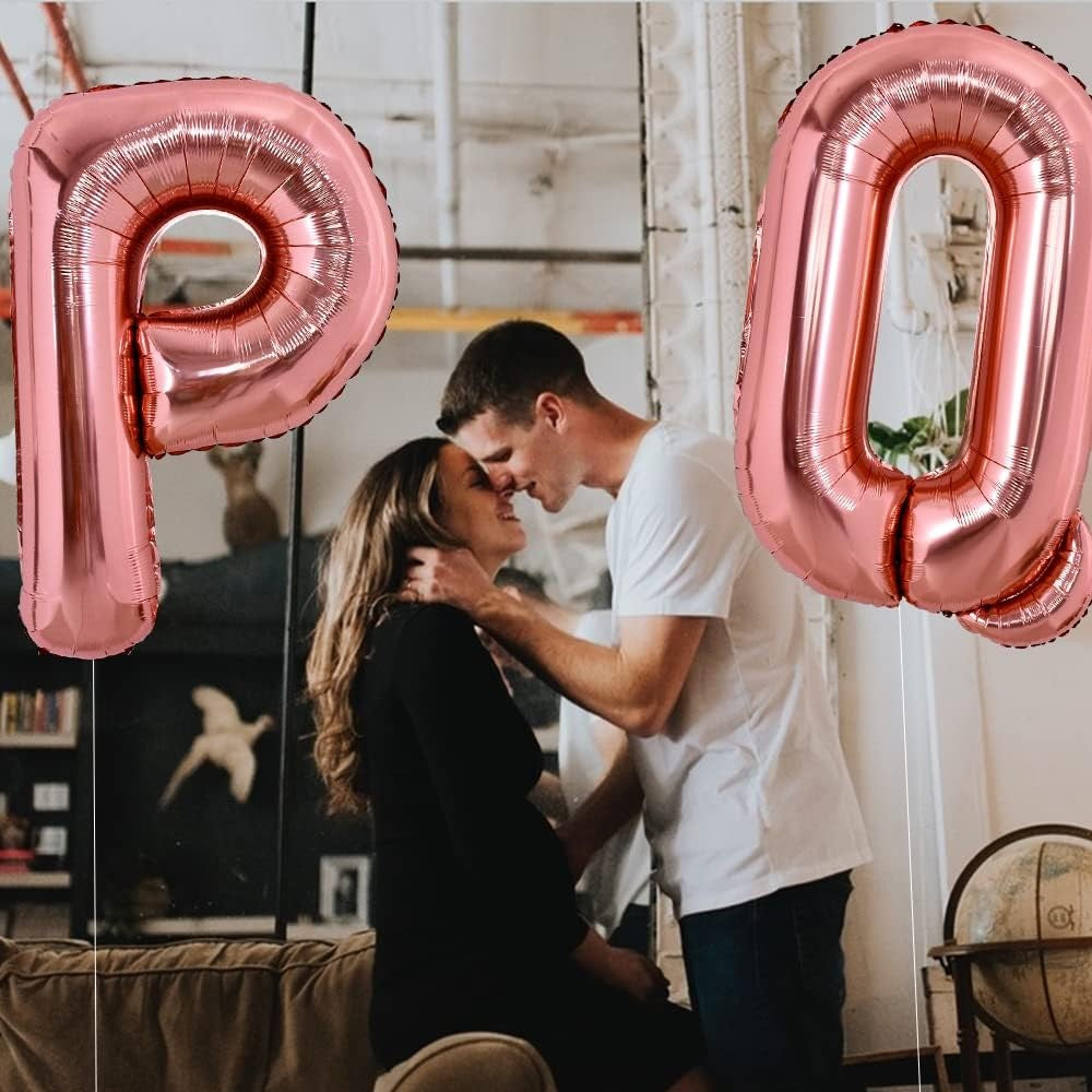 Balon Folie Metalizata Litera P, 100 Cm, Umflati Cu Heliu Sau Aer, Ambalaj Individual, Pai Inclus, Rose Gold - vivimall.ro