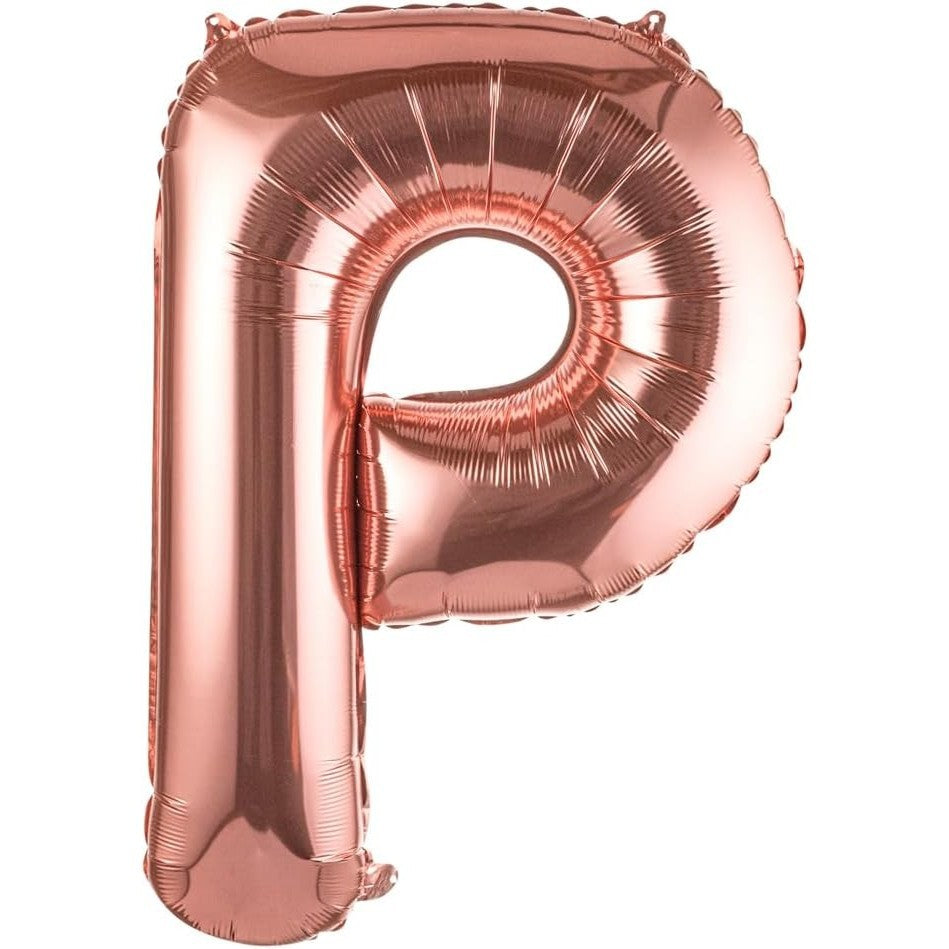 Balon Folie Metalizata Litera P, 100 Cm, Umflati Cu Heliu Sau Aer, Ambalaj Individual, Pai Inclus, Rose Gold - vivimall.ro