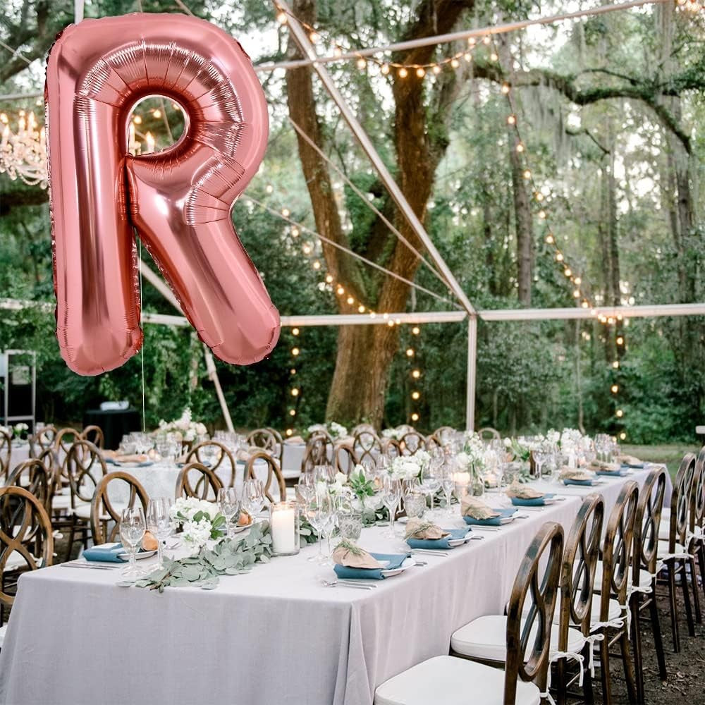 Balon Folie Metalizata Litera R, 100 Cm, Umflati Cu Heliu Sau Aer, Ambalaj Individual, Pai Inclus, Rose Gold - vivimall.ro