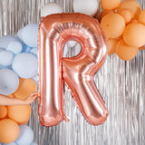 Balon Folie Metalizata Litera R, 100 Cm, Umflati Cu Heliu Sau Aer, Ambalaj Individual, Pai Inclus, Rose Gold - vivimall.ro
