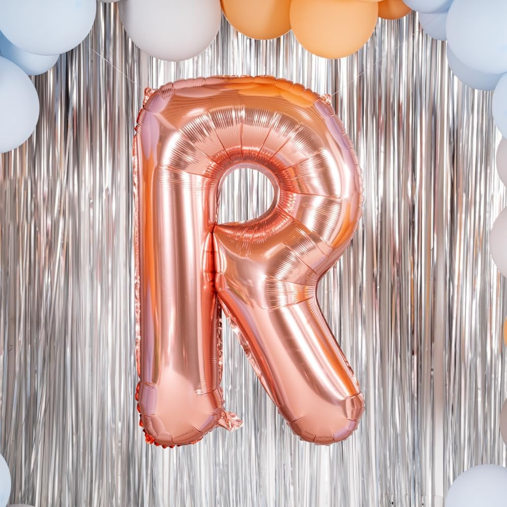 Balon Folie Metalizata Litera R, 100 Cm, Umflati Cu Heliu Sau Aer, Ambalaj Individual, Pai Inclus, Rose Gold - vivimall.ro