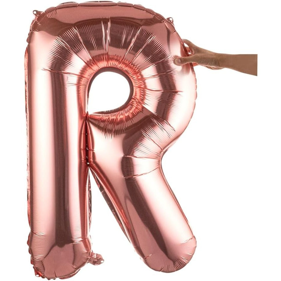 Balon Folie Metalizata Litera R, 100 Cm, Umflati Cu Heliu Sau Aer, Ambalaj Individual, Pai Inclus, Rose Gold - vivimall.ro