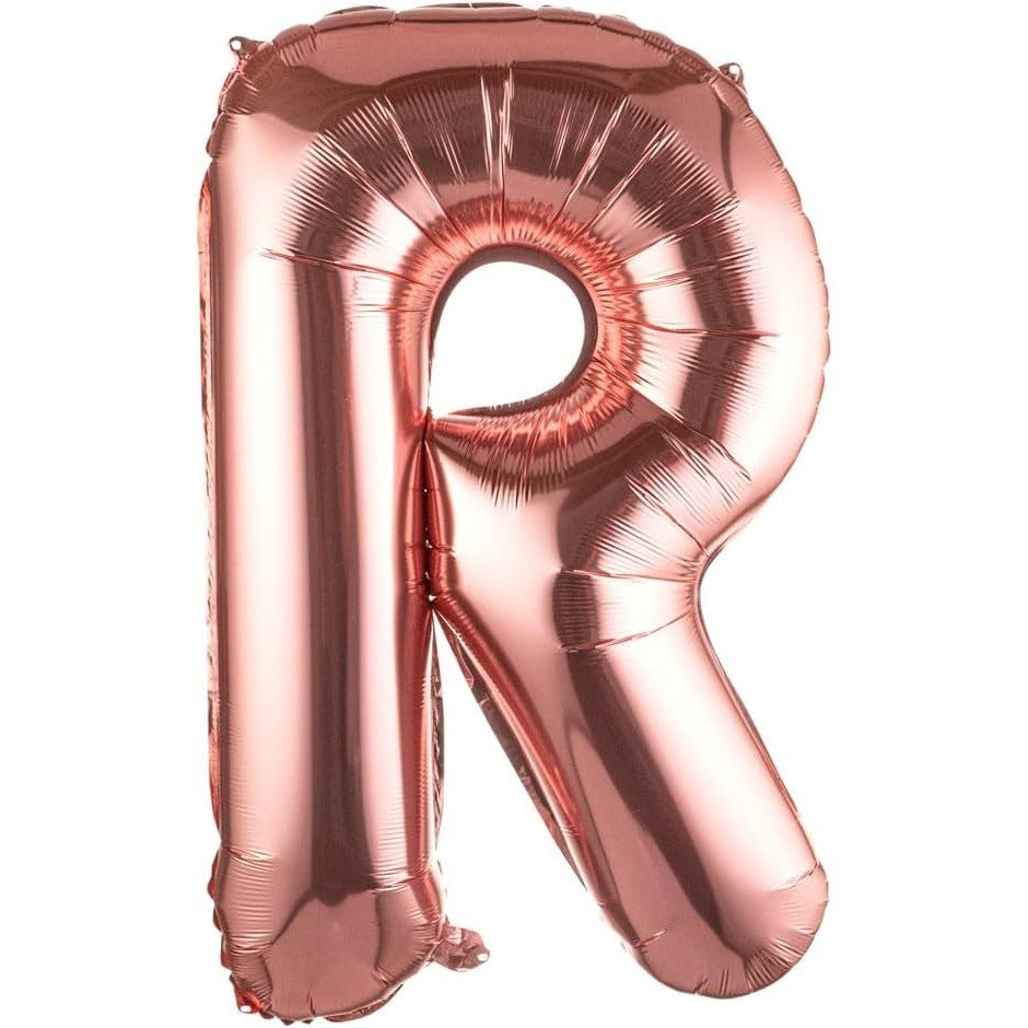 Balon Folie Metalizata Litera R, 100 Cm, Umflati Cu Heliu Sau Aer, Ambalaj Individual, Pai Inclus, Rose Gold - vivimall.ro