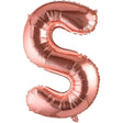 Balon Folie Metalizata Litera S, Vivimall, 100 cm, Umflati cu Heliu sau Aer, Ambalaj Individual, Pai inclus, Rose Gold - vivimall.ro