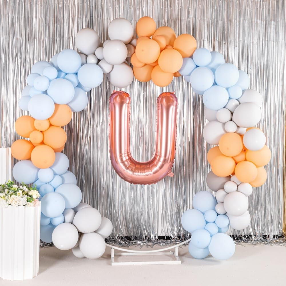 Balon Folie Metalizata Litera U, Vivimall, 100 cm, Umflati cu Heliu sau Aer, Ambalaj Individual, Pai inclus, Rose Gold - vivimall.ro