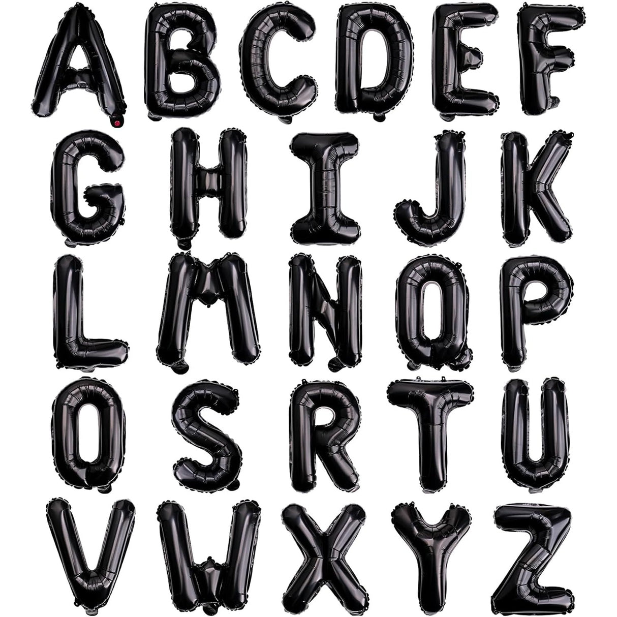 Balon din folie metalizata, 40 cm, Balon Folie Metalizata Litera D, Vivimall, 40 cm, Umflati cu Heliu sau Aer, Ambalaj Individual, Pai inclus, Negru, Litera D - vivimall.ro