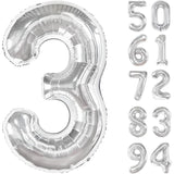 Balon Din Folie Metalizata, Figurina Cifra, Tema Aniversare 100 Cm, Ambalaj Individual, Pai Inclus, Umflare Cu Aer Sau Heliu, Cifra 3 - vivimall.ro