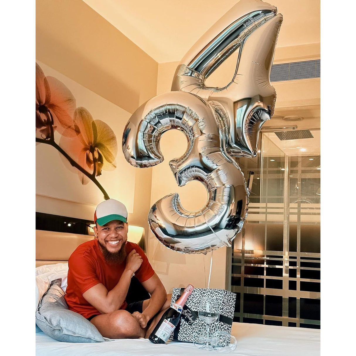 Balon Din Folie Metalizata, Figurina Cifra, Tema Aniversare 100 Cm, Ambalaj Individual, Pai Inclus, Umflare Cu Aer Sau Heliu, Cifra 3 - vivimall.ro