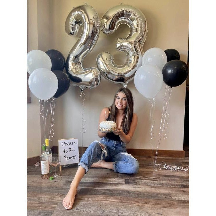 Balon Din Folie Metalizata, Figurina Cifra, Tema Aniversare 100 Cm, Ambalaj Individual, Pai Inclus, Umflare Cu Aer Sau Heliu, Cifra 3 - vivimall.ro
