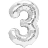 Balon Din Folie Metalizata, Figurina Cifra, Tema Aniversare 100 Cm, Ambalaj Individual, Pai Inclus, Umflare Cu Aer Sau Heliu, Cifra 3 - vivimall.ro