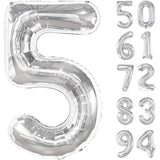 Balon Din Folie Metalizata, Figurina Cifra, Tema Aniversare 100 Cm, Ambalaj Individual, Pai Inclus, Umflare Cu Aer Sau Heliu, Cifra 5 - vivimall.ro