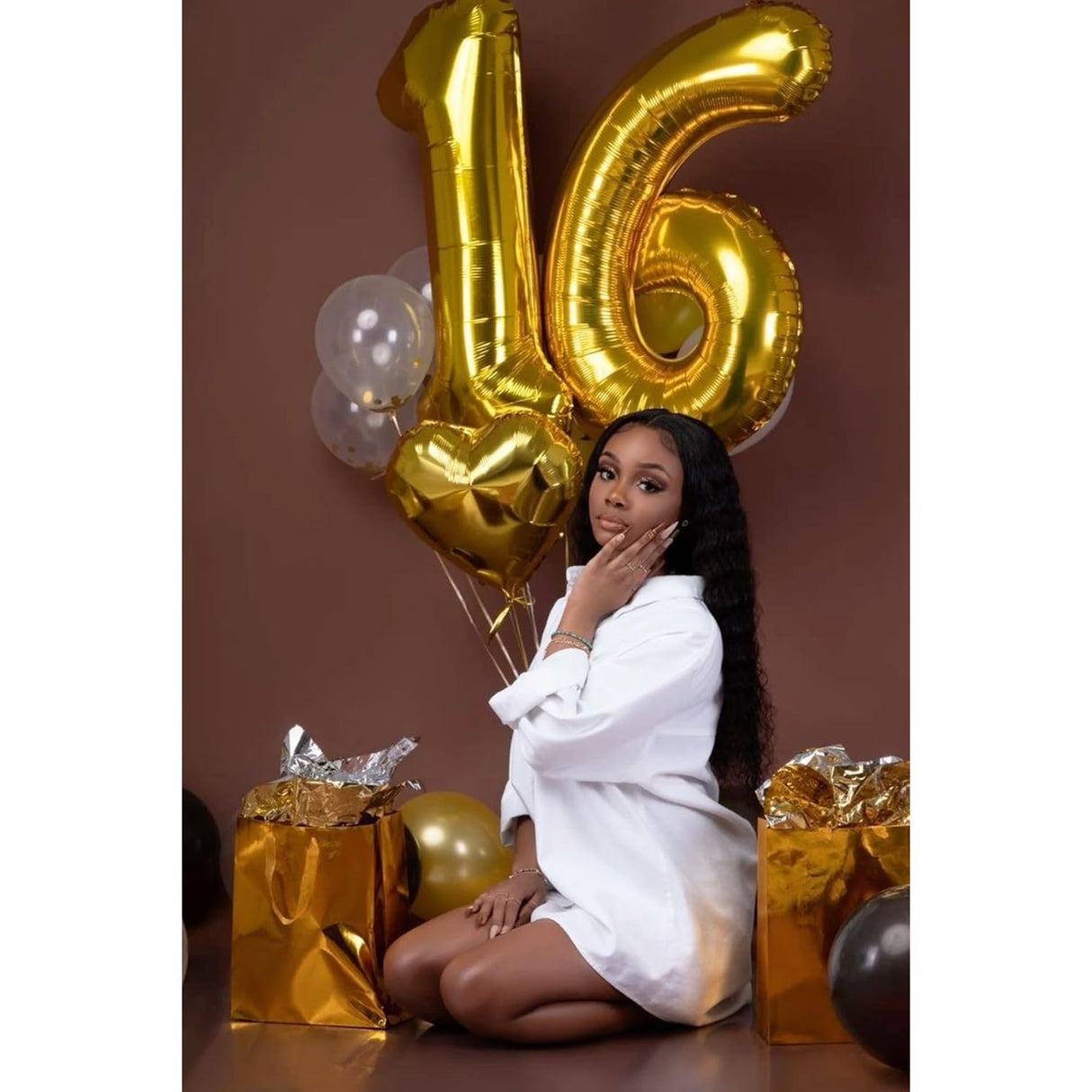 Balon Din Folie Metalizata, Figurina Cifra, Tema Aniversare 100 Cm, Ambalaj Individual, Pai Inclus, Umflare Cu Aer Sau Heliu, Cifra 6 - vivimall.ro