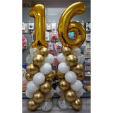 Balon Din Folie Metalizata, Figurina Cifra, Tema Aniversare 100 Cm, Ambalaj Individual, Pai Inclus, Umflare Cu Aer Sau Heliu, Cifra 6 - vivimall.ro