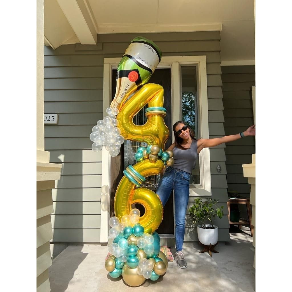 Balon Din Folie Metalizata, Figurina Cifra, Tema Aniversare 100 Cm, Ambalaj Individual, Pai Inclus, Umflare Cu Aer Sau Heliu, Cifra 4