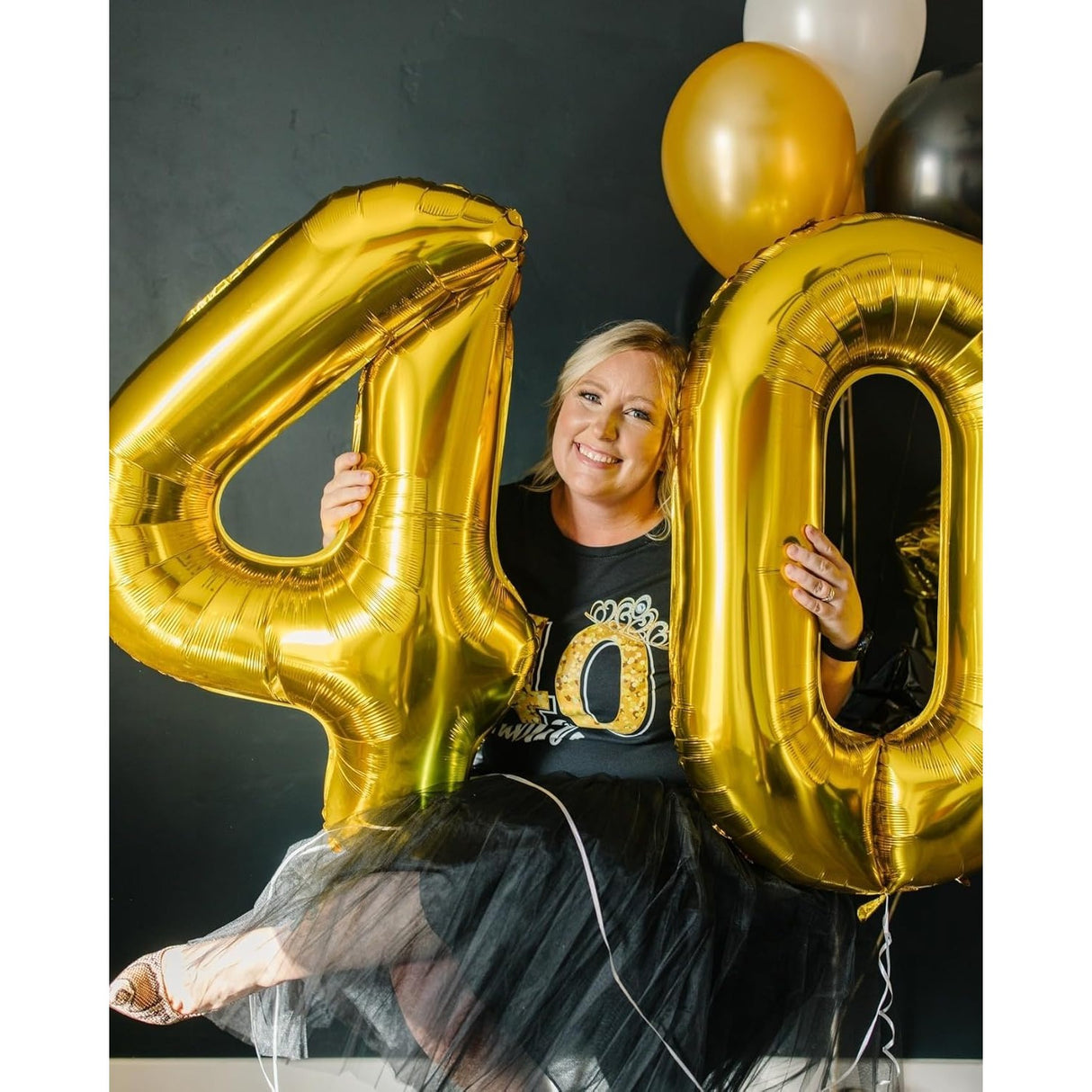 Balon Din Folie Metalizata, Figurina Cifra, Tema Aniversare 100 Cm, Ambalaj Individual, Pai Inclus, Umflare Cu Aer Sau Heliu, Cifra 4