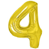 Balon Din Folie Metalizata, Figurina Cifra, Tema Aniversare 100 Cm, Ambalaj Individual, Pai Inclus, Umflare Cu Aer Sau Heliu, Cifra 4 - vivimall.ro