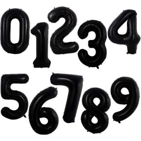 Balon din Folie Metalizata, Vivimall, Figurina Cifra, Tema Aniversare 100 cm, Ambalaj Individual, Pai inclus, Umflare cu Aer sau Heliu, Negru, Cifra 0 - vivimall.ro