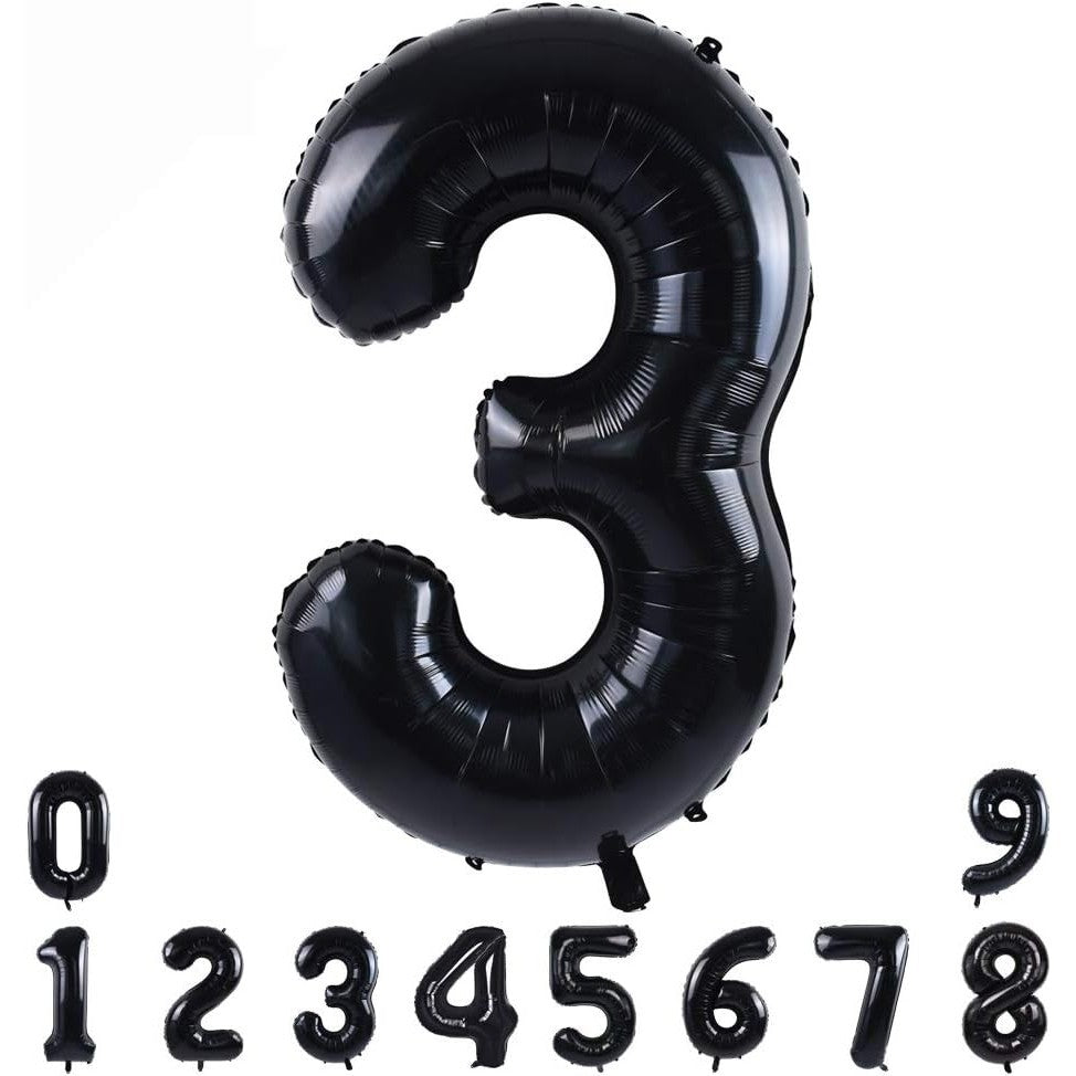 Balon Din Folie Metalizata, Figurina Cifra, Tema Aniversare 100 Cm, Ambalaj Individual, Pai Inclus, Umflare Cu Aer Sau Heliu, Cifra 3 - vivimall.ro