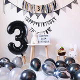 Balon Din Folie Metalizata, Figurina Cifra, Tema Aniversare 100 Cm, Ambalaj Individual, Pai Inclus, Umflare Cu Aer Sau Heliu, Cifra 3 - vivimall.ro