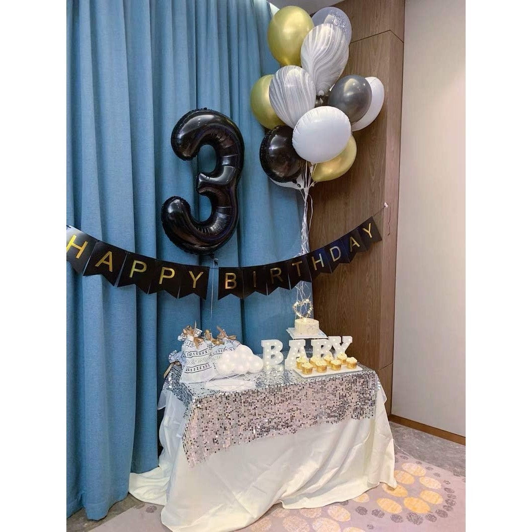 Balon Din Folie Metalizata, Figurina Cifra, Tema Aniversare 100 Cm, Ambalaj Individual, Pai Inclus, Umflare Cu Aer Sau Heliu, Cifra 3 - vivimall.ro