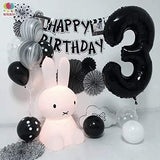 Balon Din Folie Metalizata, Figurina Cifra, Tema Aniversare 100 Cm, Ambalaj Individual, Pai Inclus, Umflare Cu Aer Sau Heliu, Cifra 3 - vivimall.ro