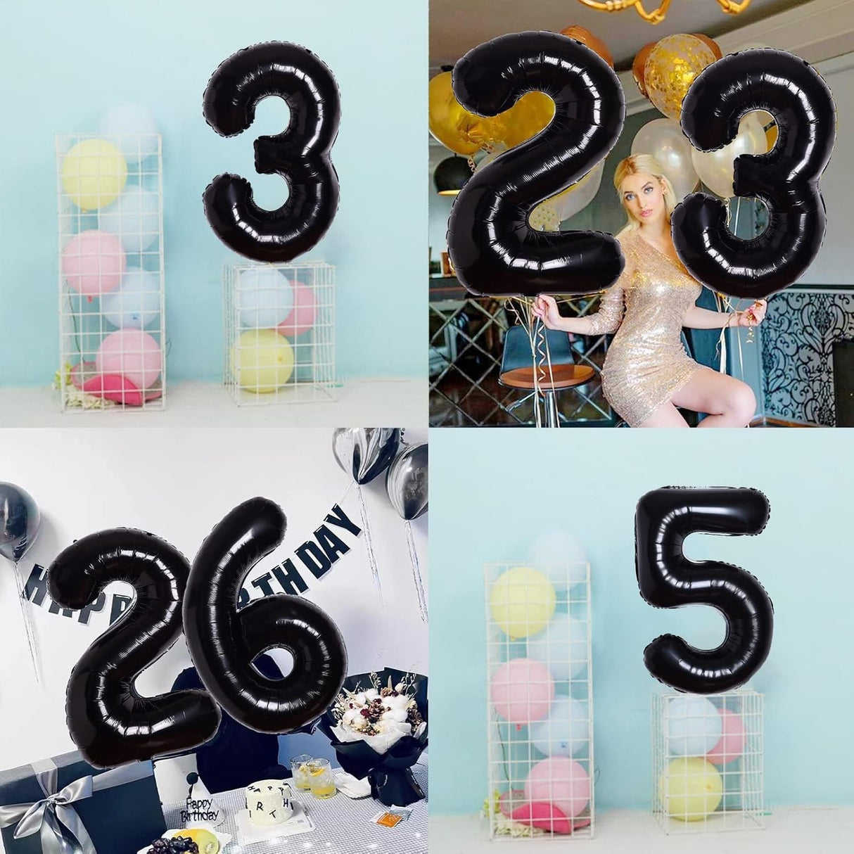 Balon Din Folie Metalizata, Figurina Cifra, Tema Aniversare 100 Cm, Ambalaj Individual, Pai Inclus, Umflare Cu Aer Sau Heliu, Cifra 3 - vivimall.ro
