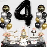 Balon Din Folie Metalizata, Figurina Cifra, Tema Aniversare 100 Cm, Ambalaj Individual, Pai Inclus, Umflare Cu Aer Sau Heliu, Cifra 4 - vivimall.ro
