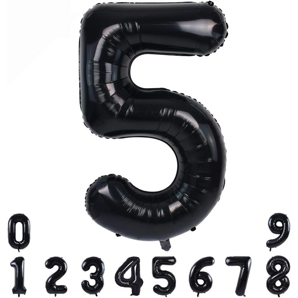Balon Din Folie Metalizata, Figurina Cifra, Tema Aniversare 100 Cm, Ambalaj Individual, Pai Inclus, Umflare Cu Aer Sau Heliu, Cifra 5 - vivimall.ro
