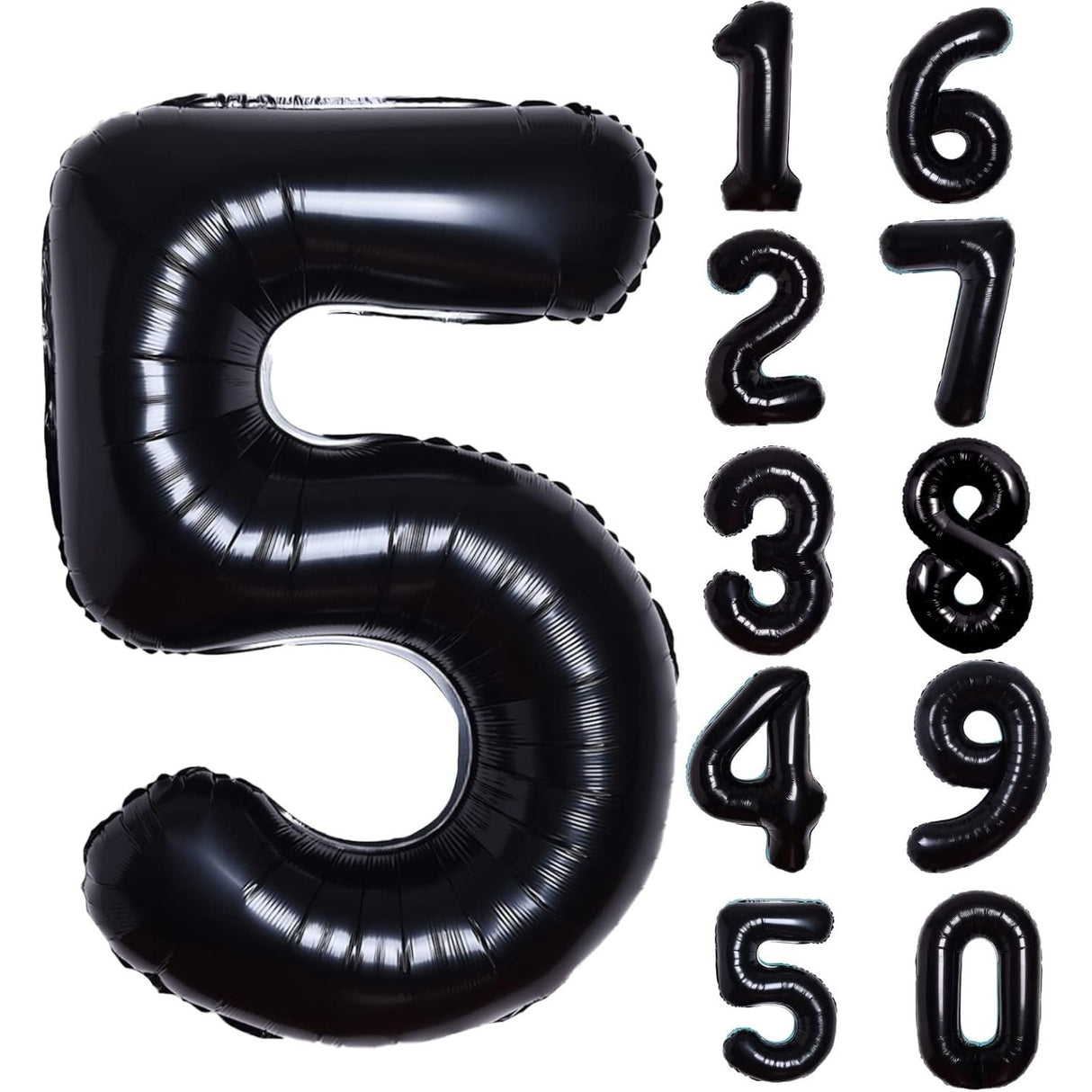 Balon Din Folie Metalizata, Figurina Cifra, Tema Aniversare 100 Cm, Ambalaj Individual, Pai Inclus, Umflare Cu Aer Sau Heliu, Cifra 5 - vivimall.ro