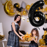 Balon Din Folie Metalizata, Figurina Cifra, Tema Aniversare 100 Cm, Ambalaj Individual, Pai Inclus, Umflare Cu Aer Sau Heliu, Cifra 6 - vivimall.ro