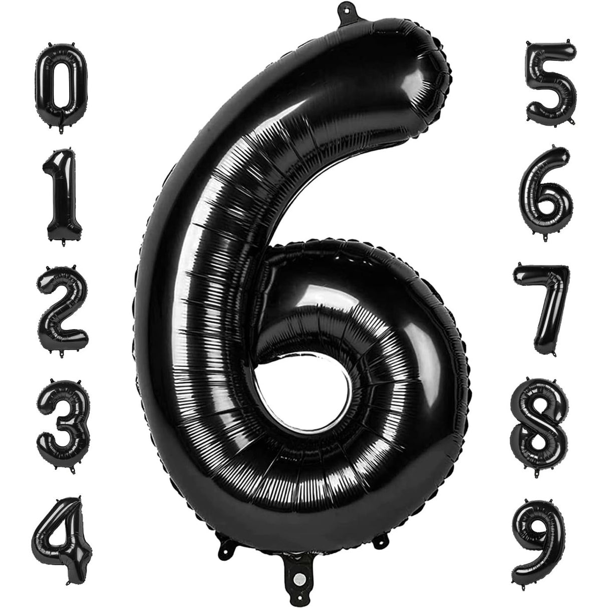 Balon Din Folie Metalizata, Figurina Cifra, Tema Aniversare 100 Cm, Ambalaj Individual, Pai Inclus, Umflare Cu Aer Sau Heliu, Cifra 6 - vivimall.ro