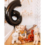 Balon Din Folie Metalizata, Figurina Cifra, Tema Aniversare 100 Cm, Ambalaj Individual, Pai Inclus, Umflare Cu Aer Sau Heliu, Cifra 6 - vivimall.ro